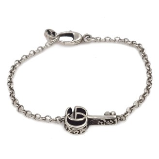 구찌 마몽 키 참 실버 팔찌