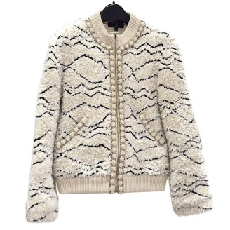 샤넬 캐시미어 울 블루종 자켓