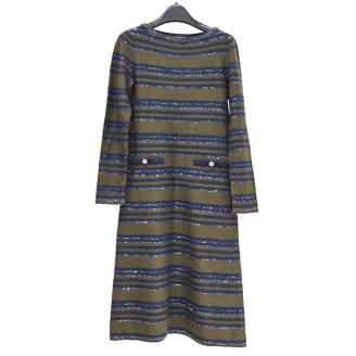 샤넬 스팽글 스트라이프 원피스