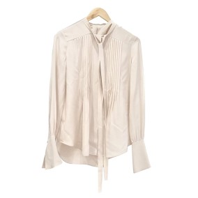 끌로에 플리츠 타이 블라우스