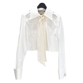 구찌 포플린 타이 크롭 셔츠