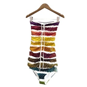 샤넬 컬러라마 튜브톱 투피스 수영복