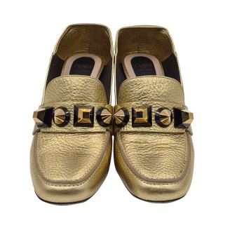 펜디 골드 스터드 로퍼 펌프스