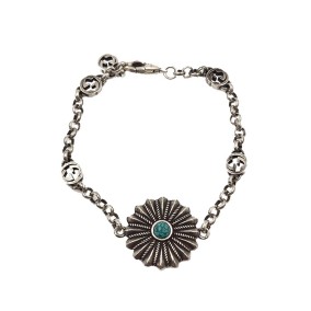 구찌 플라워 실버 팔찌