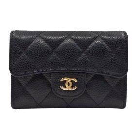 샤넬 캐비어 플랩 카드지갑